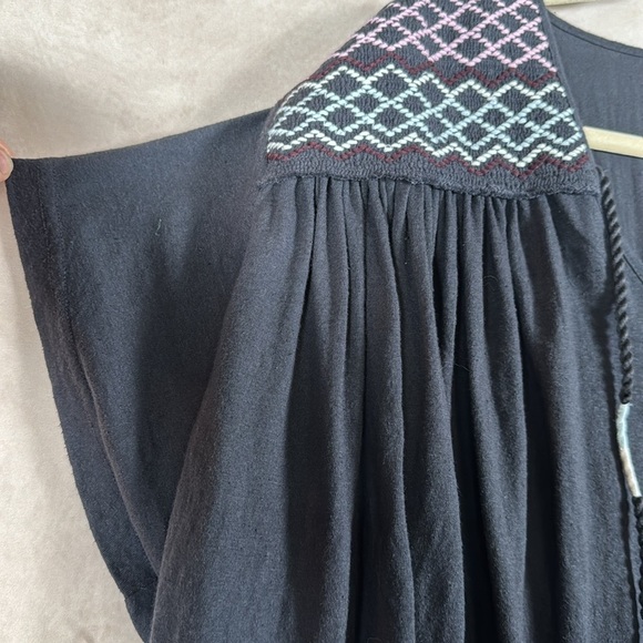 Free People Embroidered Oversized Top Small Boho Oversized Hippie Peasant Flowy - Picture 7 of 14